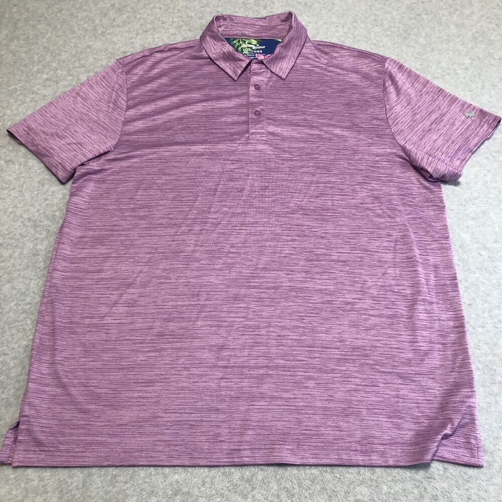 Birdie Bound Polo Men’s Sz XL Pink Striped Short Sleeve Performance